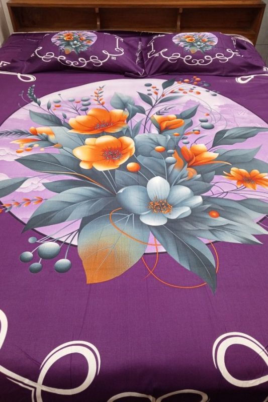 Purple color bed sheet