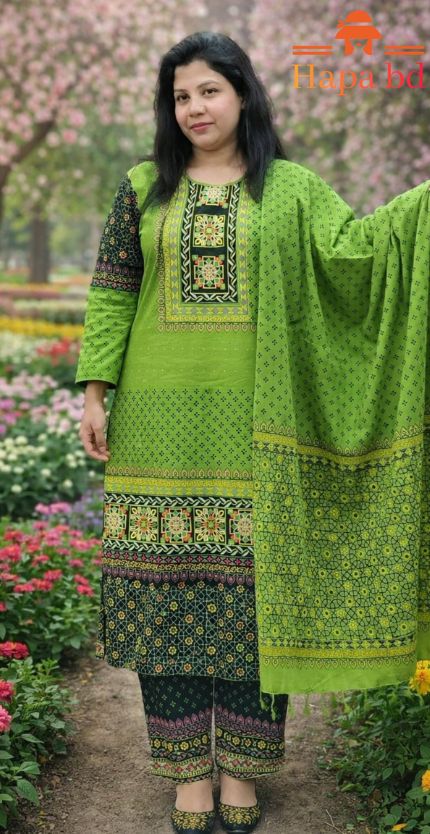 Premium Aarong Cotton 3 Piece