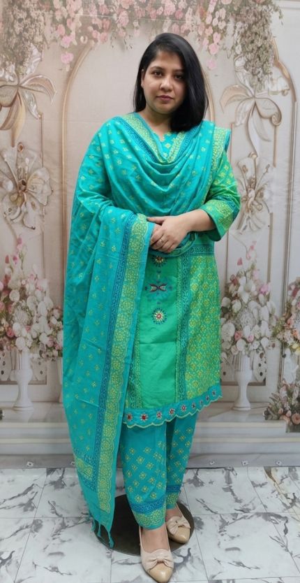 Trendy Slab Cotton Three Piece